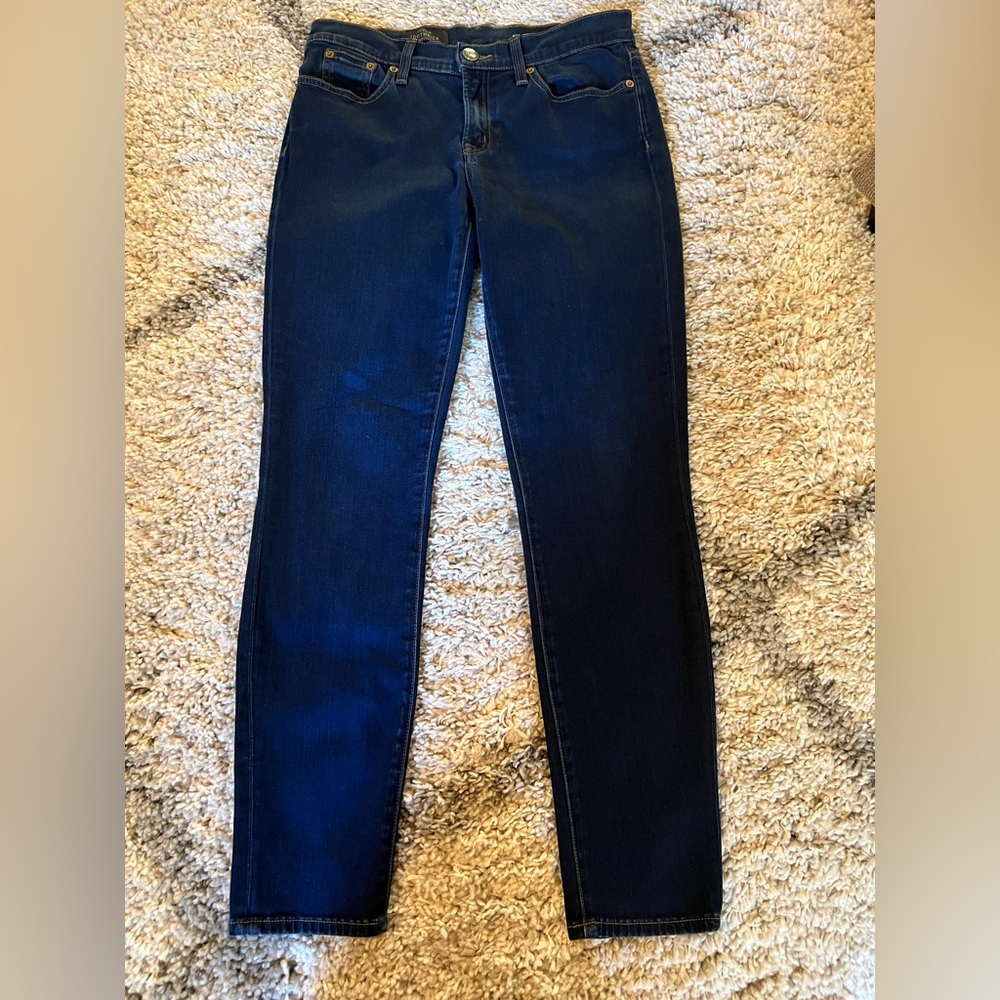 J Crew Dark Wash Toothpick Jeans Size 28